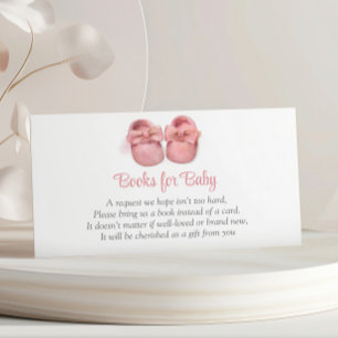 Pink Watercolor Shoes Baby Shower Books for Baby Begleitkarte