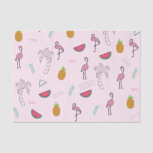 Pink Watercolor Sommer Flamingo Muster Seidenpapier