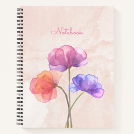 Pink Watercolor Spiral Notebook 8,5" x 11" Notizbuch