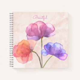 Pink Watercolor SpiralNotebook 8,5" x 8,5" Notizbuch