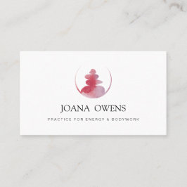 Pink Watercolor Therapeut Zen-Massage Visitenkarte