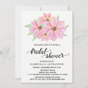Pink Watercolor Tulips Bridal Dusche Einladung