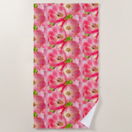 Pink Watercolor Tulips Strandtuch