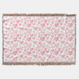 Pink Watercolor Valentine Hearts  Decke
