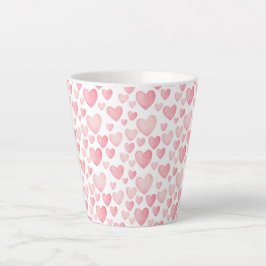 Pink Watercolor Valentine Hearts  Milchtasse