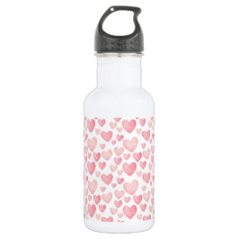 Pink Watercolor Valentine Hearts Pattern Edelstahlflasche