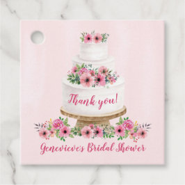 Pink Watercolor Wedding Cake Danke Geschenkanhänger