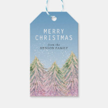 Pink Watercolor Weihnachtsbaum Künstlerisch