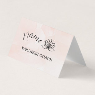 Pink Watercolor Wellness Coach Custom Business Car Visitenkarten