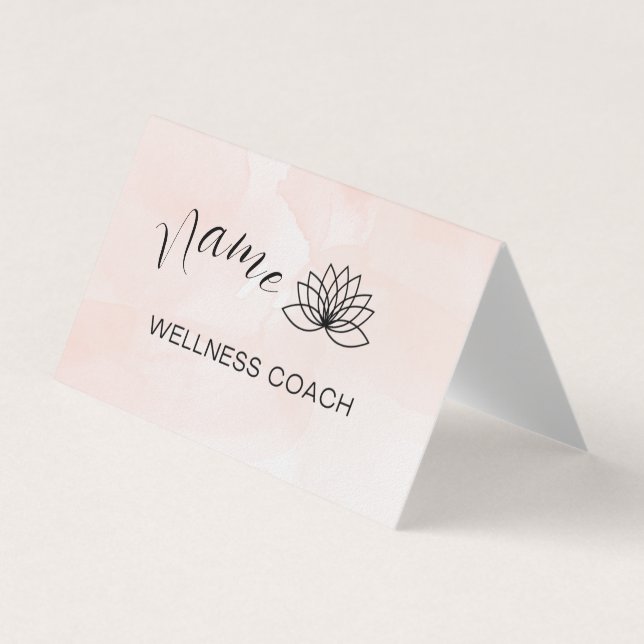 Pink Watercolor Wellness Coach Custom Business Car Visitenkarten (Vorderseite)