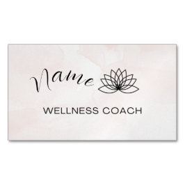 Pink Watercolor Wellness Coach Custom Magnetische Visitenkarte