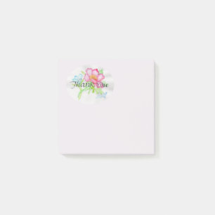 Pink Watercolor Wilde Rose Mini Floral Bouquet TY Post-it Klebezettel