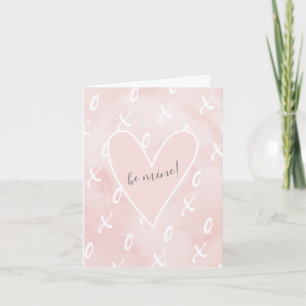 Pink Watercolor X und O Valentinstag Card Karte