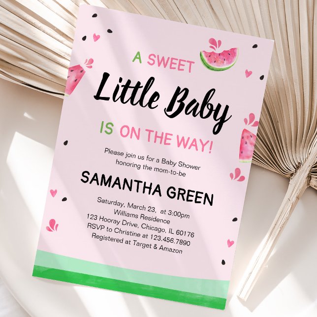 Pink Watermelon Babydusche Einladung (Von Creator hochgeladen)