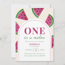 Pink Watermelon Custom Photo 1st Birthday