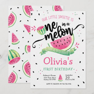 Pink Watermelon Einladung zum Geburtstag