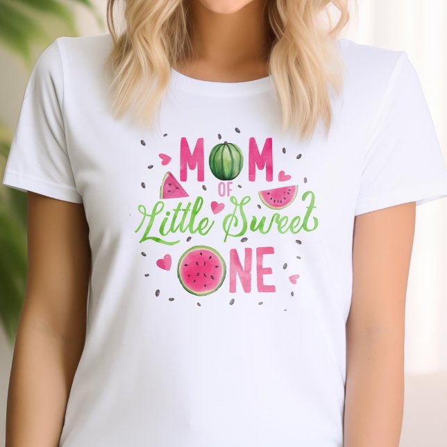 pink Watermelon Frucht 1. Geburtstag, Mama's T-Shirt (pink one in a melon, girl first birthday, mom's t-shirt)