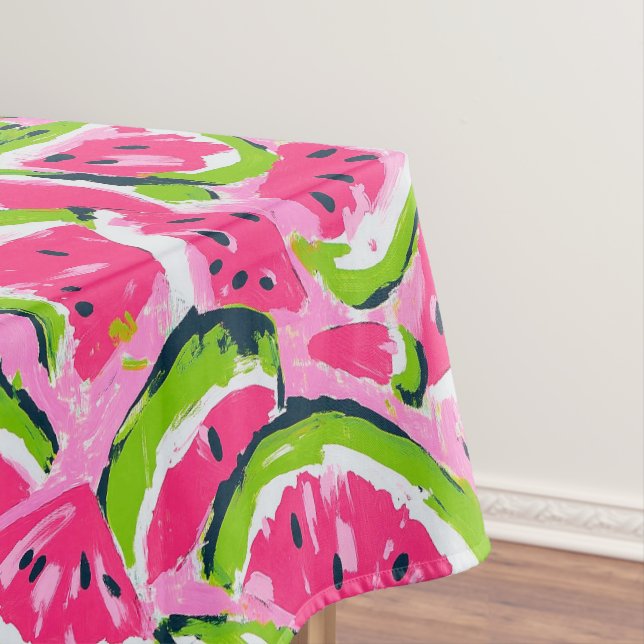 Pink Watermelon Fruit Slices Pattern Preppy Tischdecke (Beispiel)