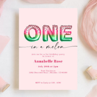 Pink Watermelon Girl I nterday Einladung