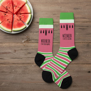 Pink Watermelon ist mein Geist Stricksocken von Ti Socken