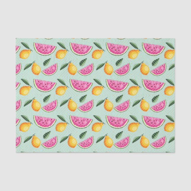 Pink Watermelon & Lemons (Design 29 Pink Series) Seidenpapier (Vorderseite)