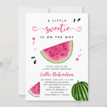 Pink Watermelon Little Sweetie Baby Dusche Invitat
