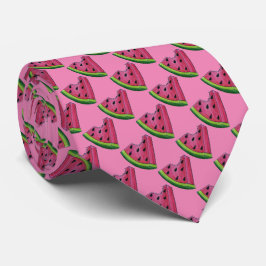 Pink Watermelon Melon Wedge Frucht Print Feinschme Krawatte
