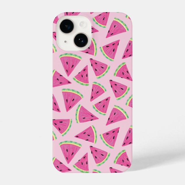 Pink Watermelon-Muster iPhone Hülle (Rückseite)