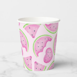 Pink Watermelon Paper Cups - Summer Birthday Party Pappbecher