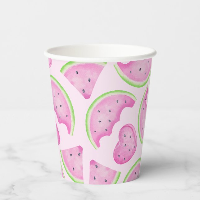 Pink Watermelon Paper Cups - Summer Birthday Party Pappbecher