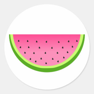 Pink Watermelon Runder Aufkleber