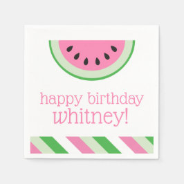 Pink Watermelon Streifen Personalisiertes Party Na Serviette