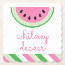 Pink Watermelon Stripe Personalisiert Paper Unters