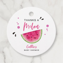 Pink Watermelon Summer Baby Shower Fevor Tags Geschenkanhänger