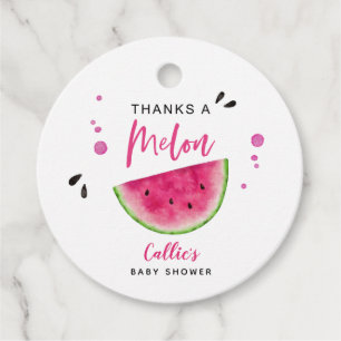 Pink Watermelon Summer Baby Shower Fevor Tags Geschenkanhänger