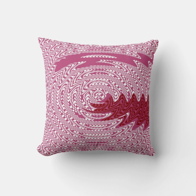 Pink Wave Funky Art Design Abstrakt Kissen (Vorderseite)