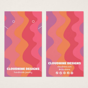 Pink Waves Earring Necklace Juwelier Display Card