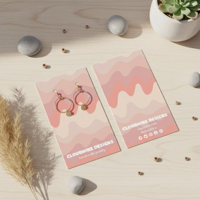 Pink Waves Earring Necklace Juwelier Display Card (Pink Waves Earring Necklace Jewelry Display Card
)