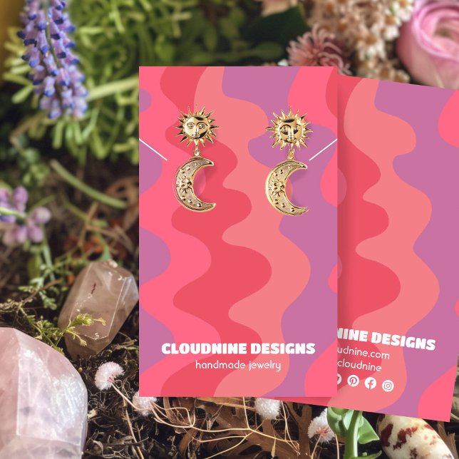 Pink Waves Earring Necklace Juwelier Display Card (Pink Waves Earring Necklace Jewelry Display Card
)