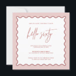 Pink Wavy Border Hallo 60 Geburtstag Einladung<br><div class="desc">Diese moderne Einladung zum 60. Geburtstag, die sich mit der Wavy Border Collection abstimmen lässt, besticht durch den trendigen und beliebten, rosa Rahmen auf weißem Hintergrund. Wenn Sie gewollt haben, Ihren Gast mit einem farbenfrohen Pop auf Ihre trendige Einladung aufmerksam zu machen, ist diese Suite perfekt für Sie. Für eine...</div>