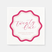 Pink Wavy Curvy Squiggly Girls 21. Geburtstag