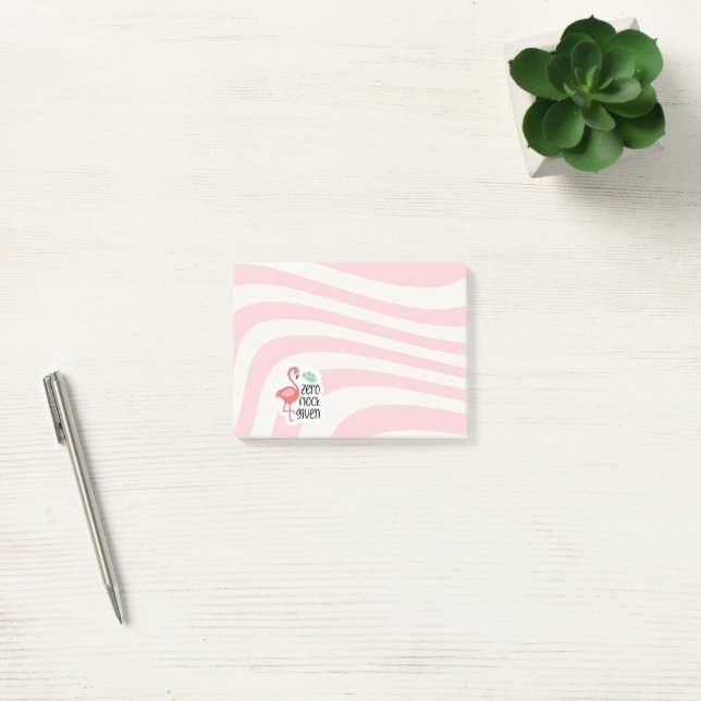 Pink Wavy Flamingo Post-it Klebezettel (Büro)