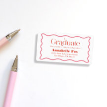 Pink Wavy Frame Trendy Abschluss Adresse