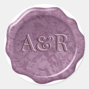 Pink Wax Siegel Sticker Monogramm,