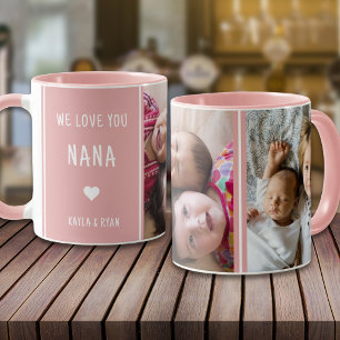 Pink We Love You Oma 2 Foto-Collage Großmutter Tasse