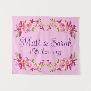 Pink Wedding Backdrop Empfang Foto Standseiltafel Wandteppich