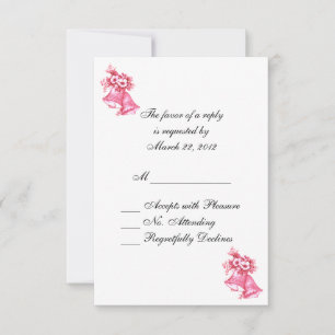 Pink Wedding Bells UAWG RSVP Karte