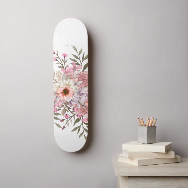 Pink Wedding Bouquet Skateboard (Wandkunst)