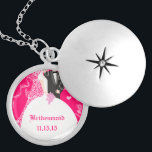 Pink Wedding Bridesmaid Wedding Party Necklace Versilberte Kette<br><div class="desc">Keepake Necklaces Wählen Sie entweder Silver Plated Gold Finish oder Sterling Silver Unique Personalisiert Custom !st Christmas Gift Wedding Party Necklaces - um die Hintergrundfarbe zu ändern - klicken Sie auf Anpassen - wählen Sie das letzte Tool aus dem Drop-Down-Menü und wählen Sie aus einer der angezeigten Farben oder geben...</div>