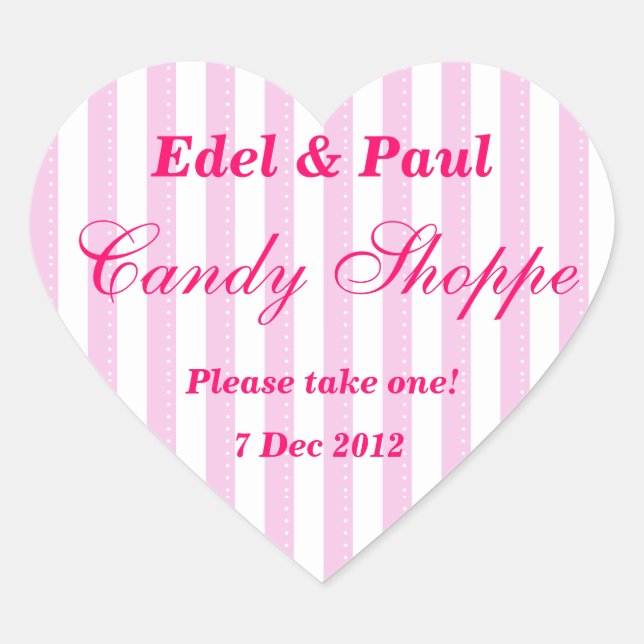 Pink Wedding Candy Shoppe Sticker (Vorderseite)